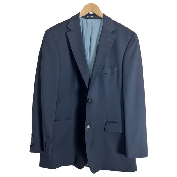 Hugo Boss Pasolini Wool Blazer Jacket Navy Blue Size 42R